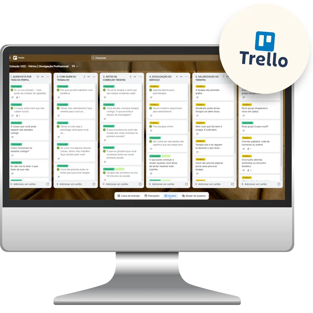 Calendário estratégico no Trello